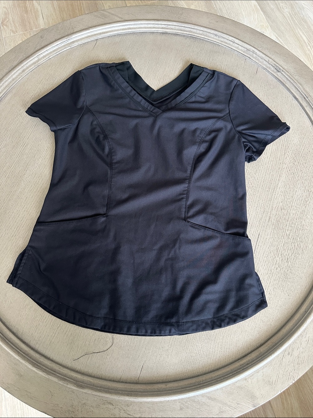 Women’s Black V-Neck Short Sleeve Top